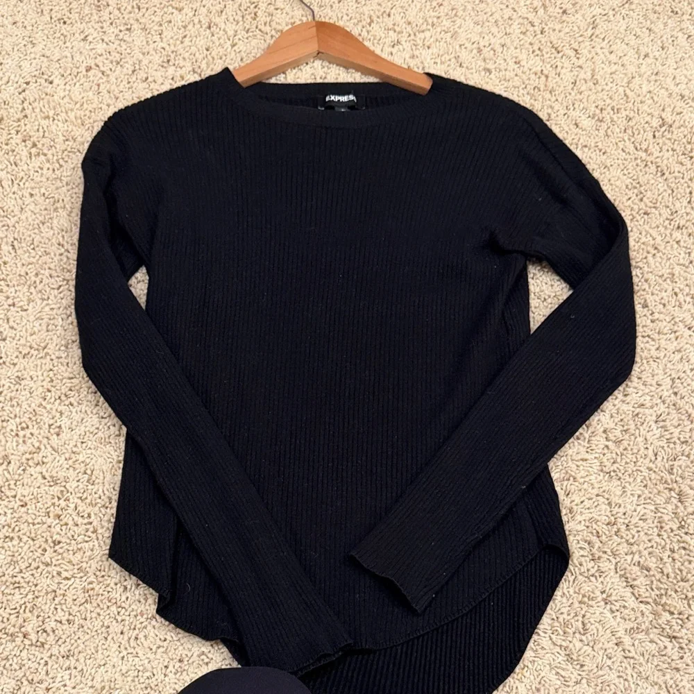 Express Black Ribbed Sweater - Picture 1 of 3